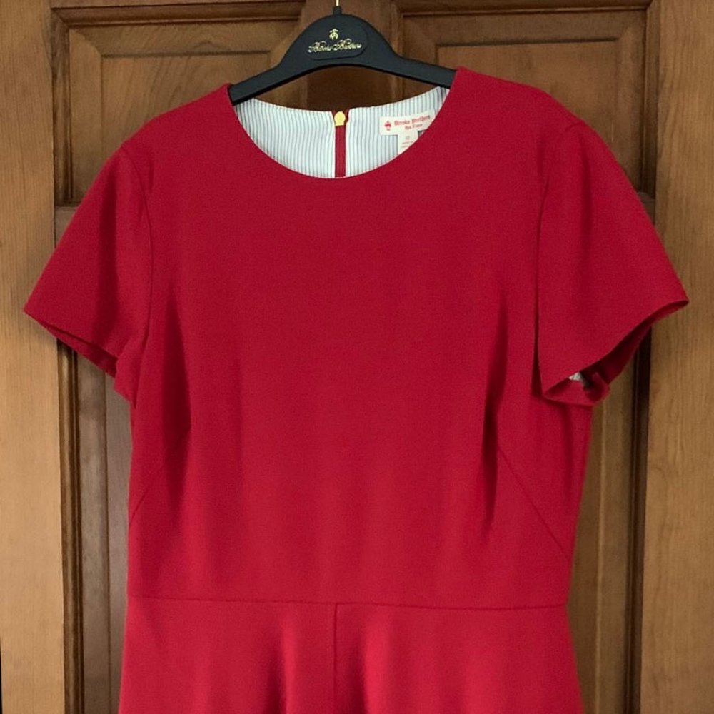 Brooks Brothers Red Fleece Red A-Line Dress 12 NWT